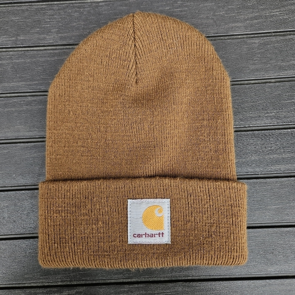 Carhartt TODDLER Beanie Hat Acrylic Winter Pull On Knit Cap Brown Like New